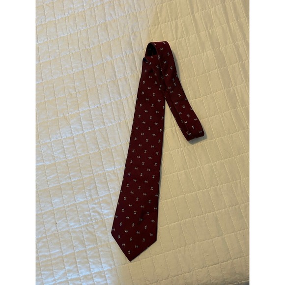 Dior Other - Christian Dior Red Silk Tie‎ with Blue Diamonds 3.5" Wide 100% Silk Made in USA